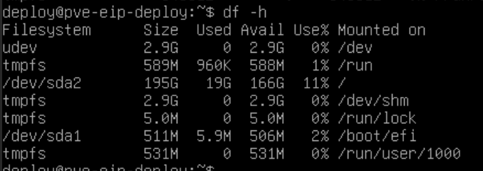 Disk storage usage
